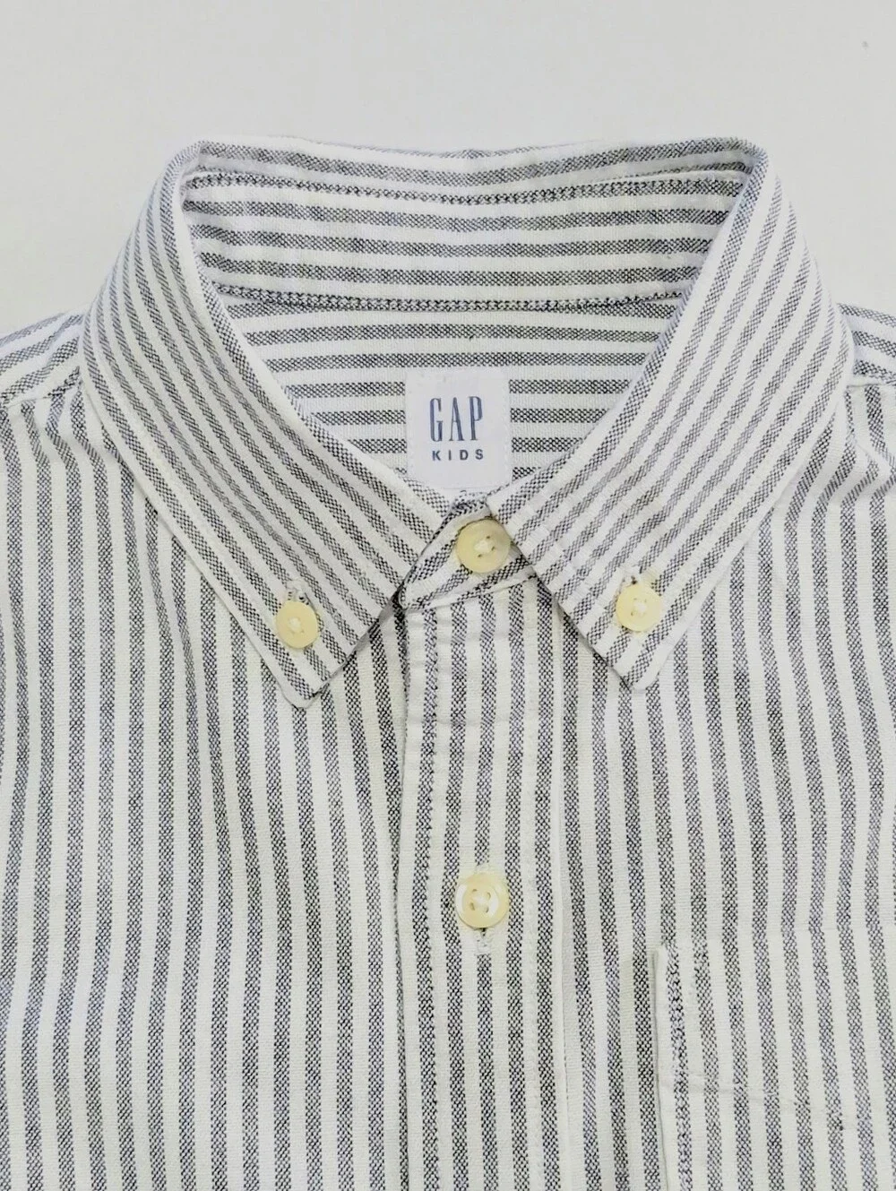 GAP Kids Boys Striped Button Down Oxford Shirt Size S (6-7) Blue White Cotton